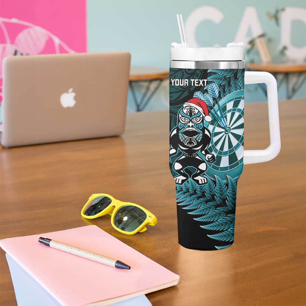 Personalised New Zealand Darts Christmas Tumbler With Handle Maori Fern Merry Dartsmas - Aussie Hoodie