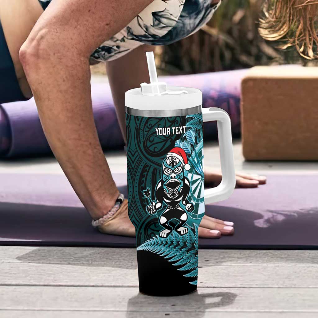 Personalised New Zealand Darts Christmas Tumbler With Handle Maori Fern Merry Dartsmas - Aussie Hoodie