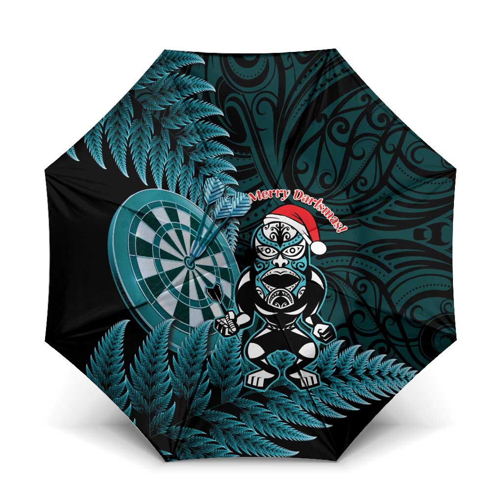 New Zealand Darts Christmas Umbrella Maori Fern Merry Dartsmas - Aussie Hoodie