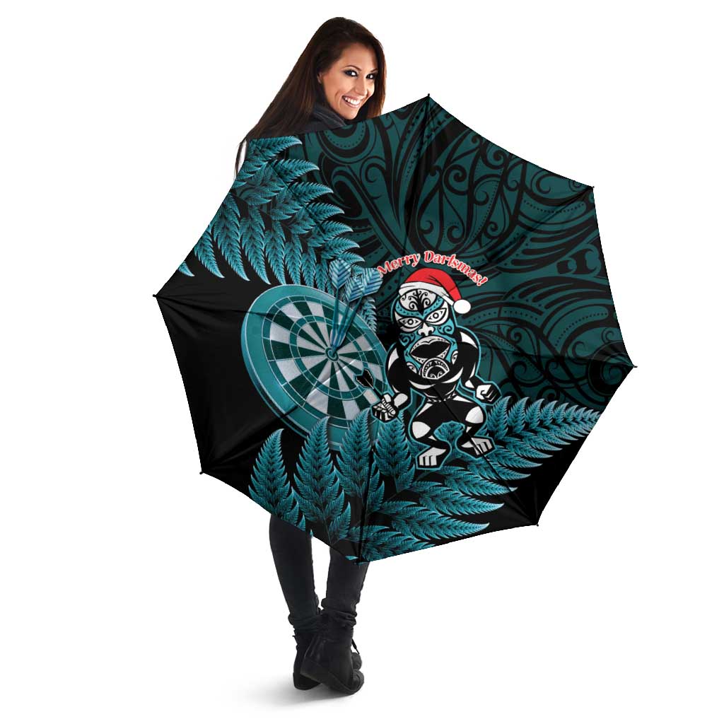 New Zealand Darts Christmas Umbrella Maori Fern Merry Dartsmas - Aussie Hoodie