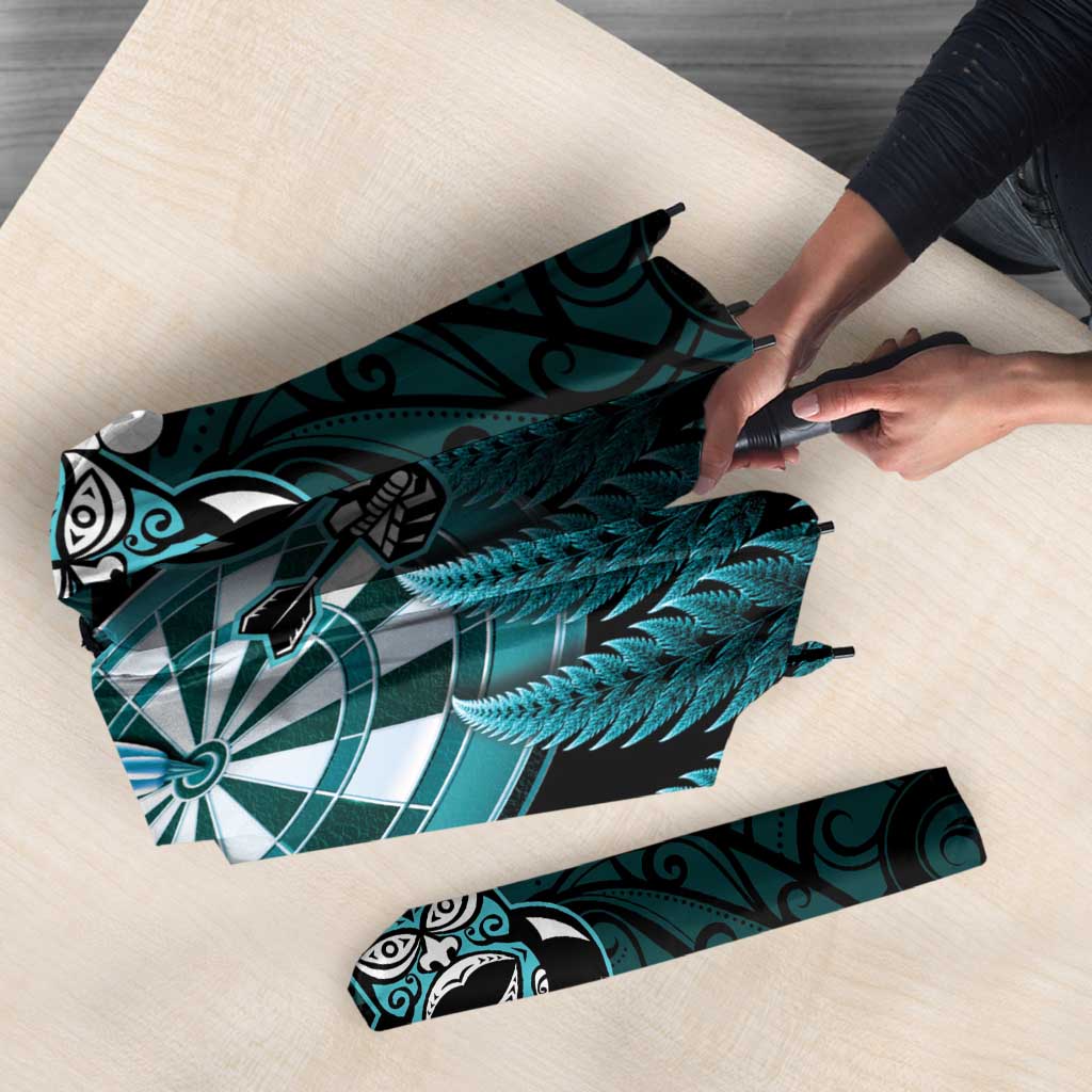 New Zealand Darts Christmas Umbrella Maori Fern Merry Dartsmas - Aussie Hoodie