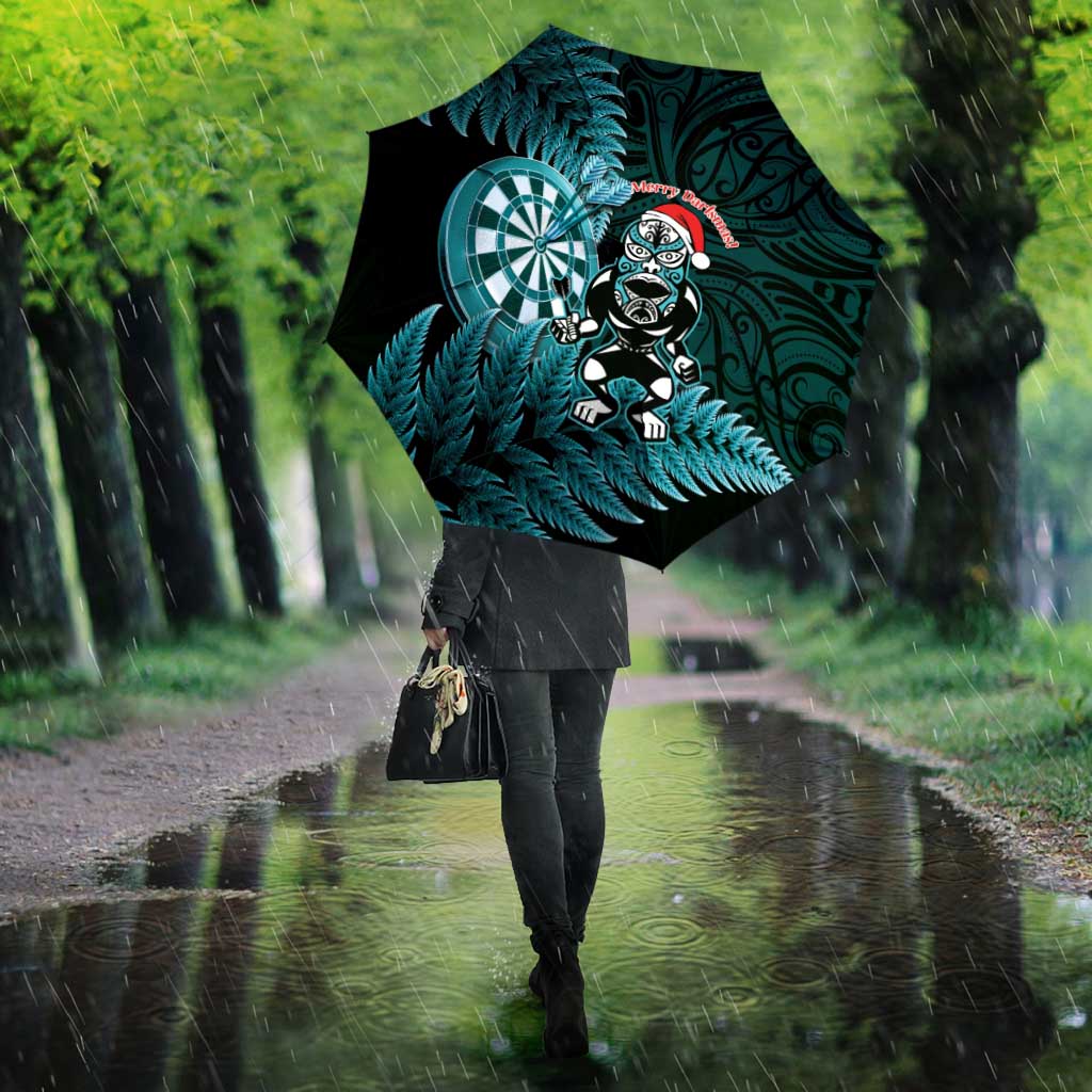 New Zealand Darts Christmas Umbrella Maori Fern Merry Dartsmas - Aussie Hoodie