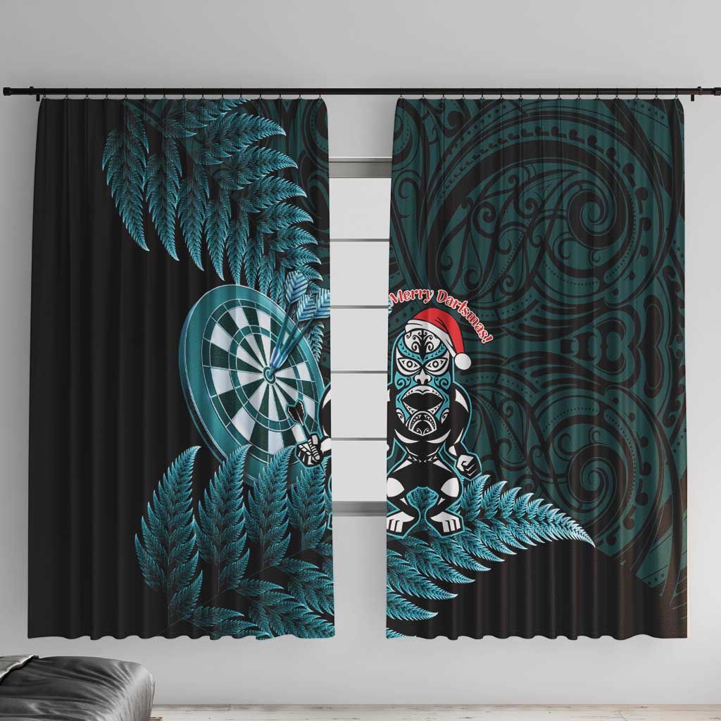 New Zealand Darts Christmas Window Curtain Maori Fern Merry Dartsmas - Aussie Hoodie