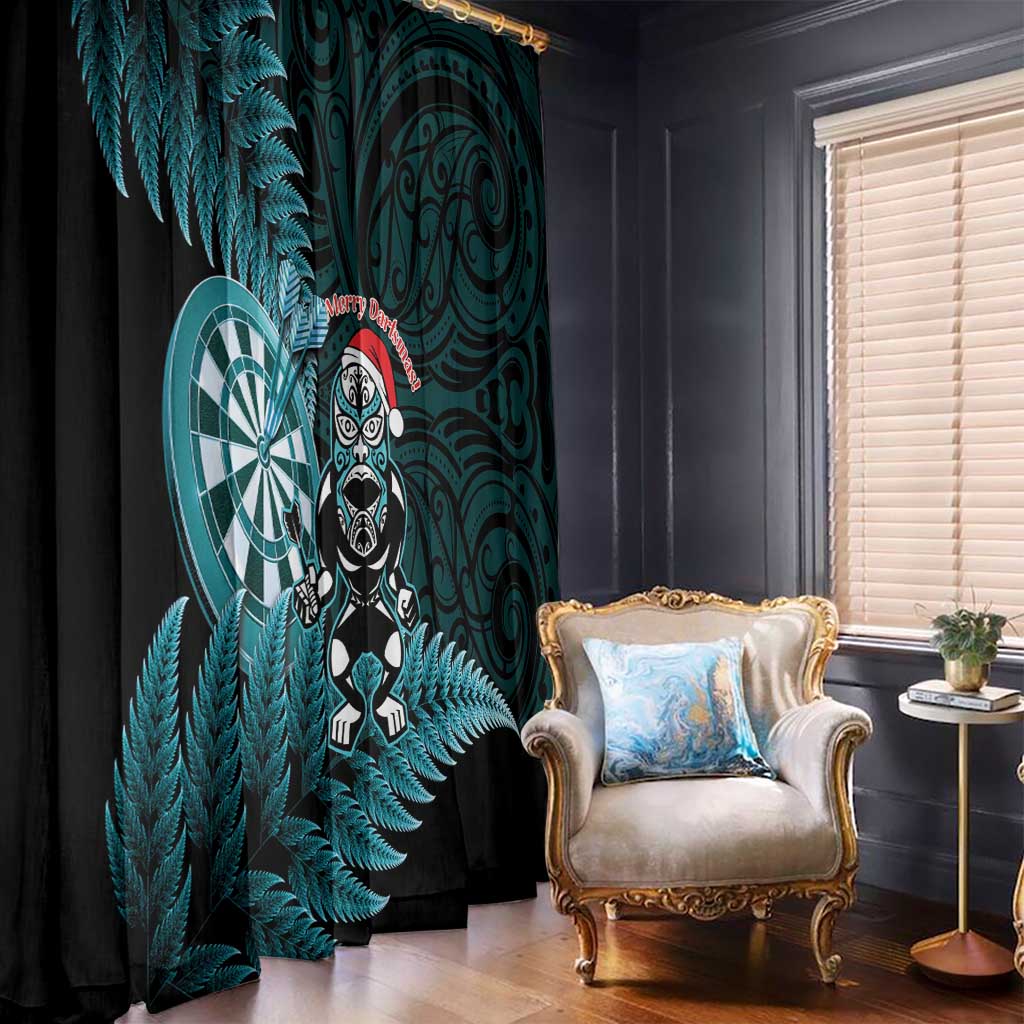 New Zealand Darts Christmas Window Curtain Maori Fern Merry Dartsmas - Aussie Hoodie