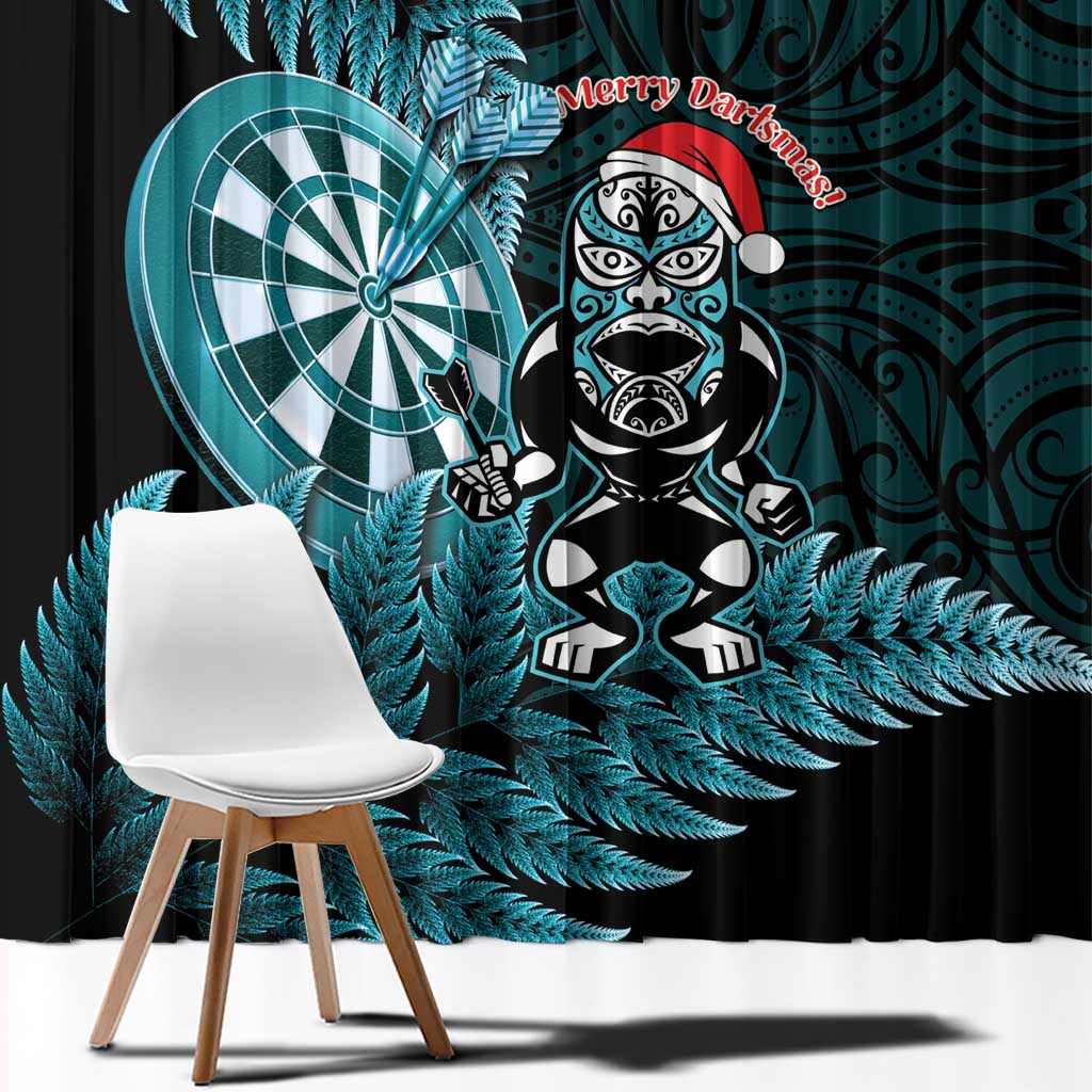 New Zealand Darts Christmas Window Curtain Maori Fern Merry Dartsmas - Aussie Hoodie