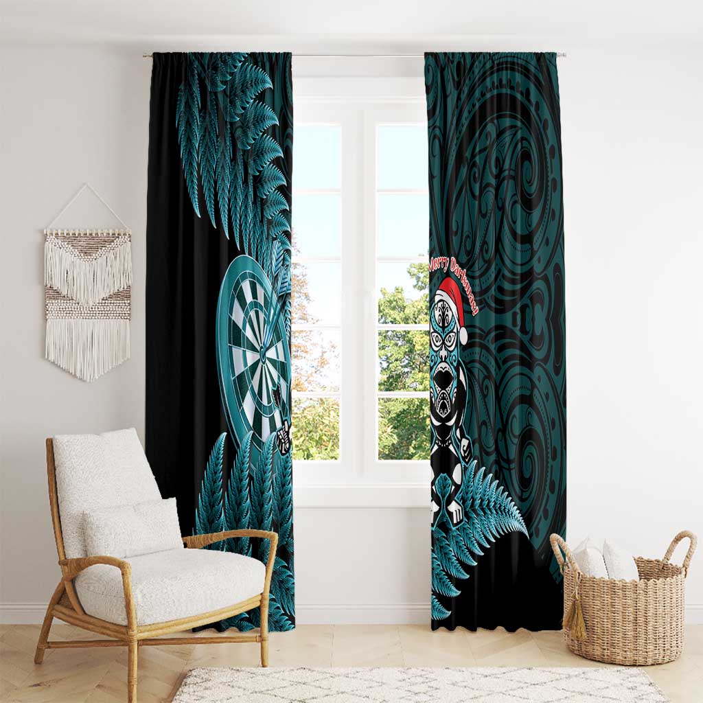 New Zealand Darts Christmas Window Curtain Maori Fern Merry Dartsmas - Aussie Hoodie