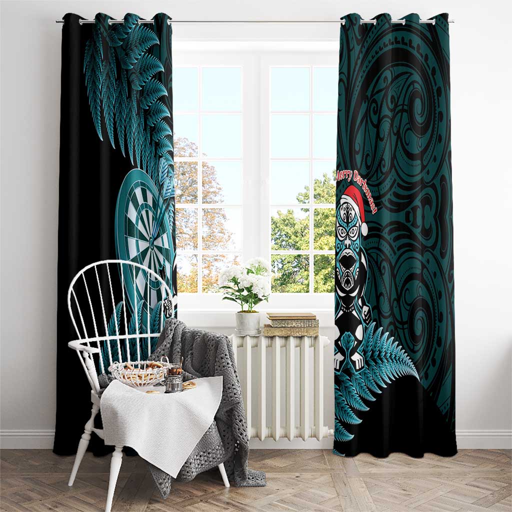 New Zealand Darts Christmas Window Curtain Maori Fern Merry Dartsmas - Aussie Hoodie