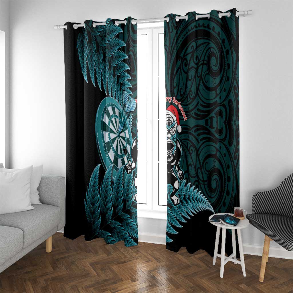 New Zealand Darts Christmas Window Curtain Maori Fern Merry Dartsmas - Aussie Hoodie