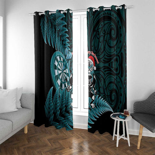 New Zealand Darts Christmas Window Curtain Maori Fern Merry Dartsmas - Aussie Hoodie