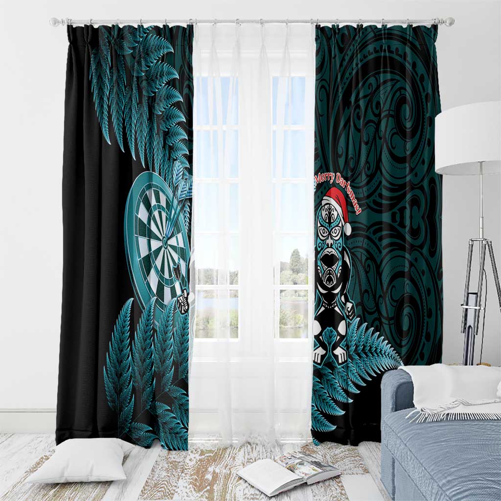 New Zealand Darts Christmas Window Curtain Maori Fern Merry Dartsmas - Aussie Hoodie