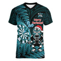 Personalised New Zealand Darts Christmas Women V-Neck T-Shirt Maori Fern Merry Dartsmas - Aussie Hoodie