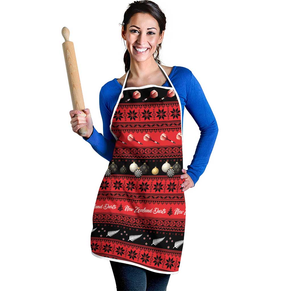 New Zealand Darts Christmas Apron Merry Xmas Aotearoa Maori Red - Aussie Hoodie
