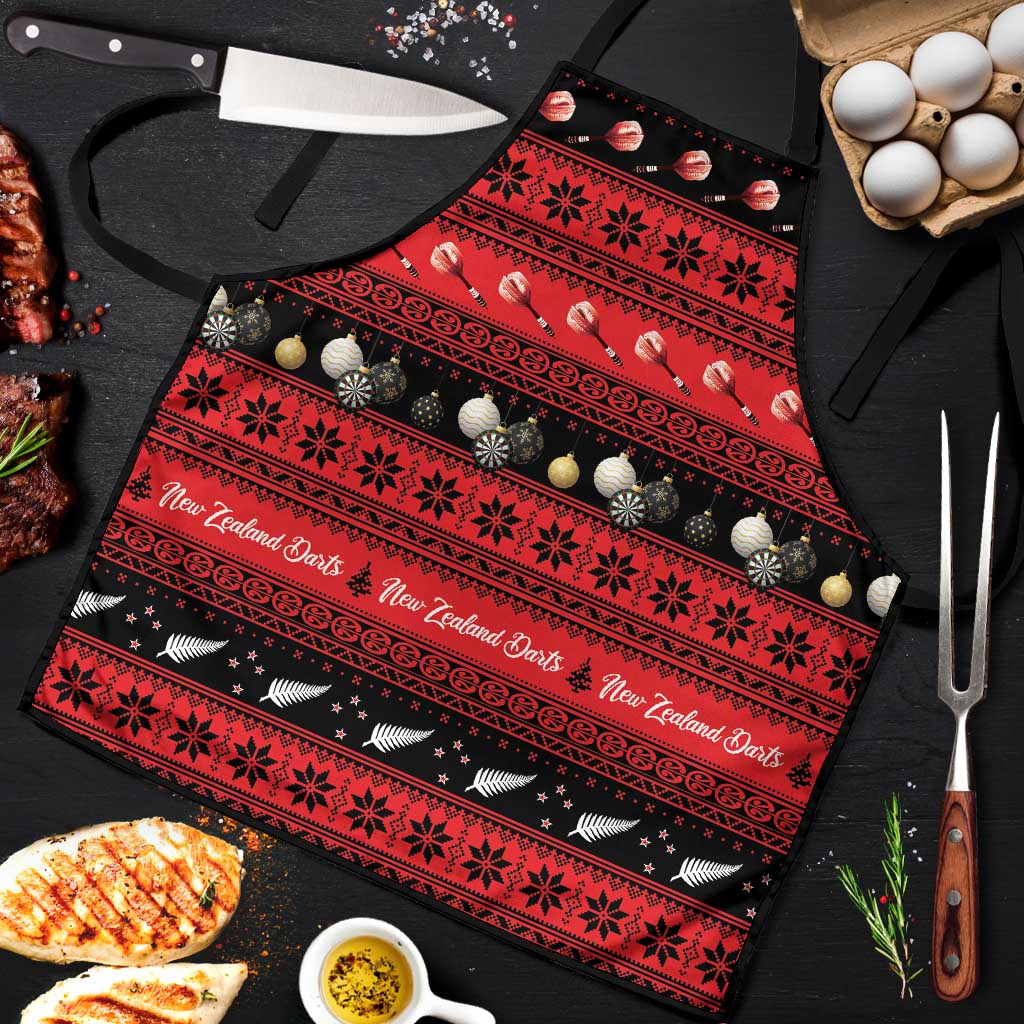 New Zealand Darts Christmas Apron Merry Xmas Aotearoa Maori Red - Aussie Hoodie