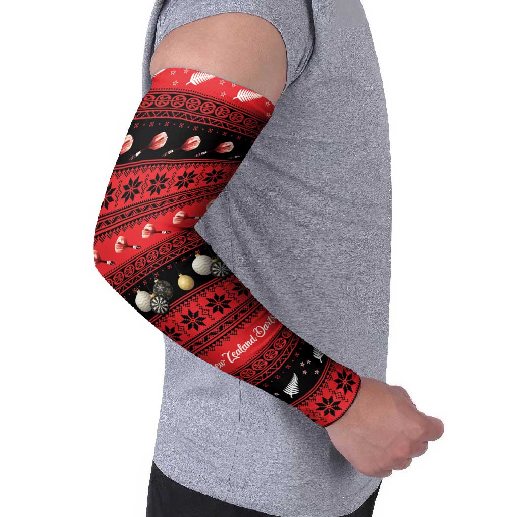 New Zealand Darts Christmas Arm Sleeves Merry Xmas Aotearoa Maori Red - Aussie Hoodie