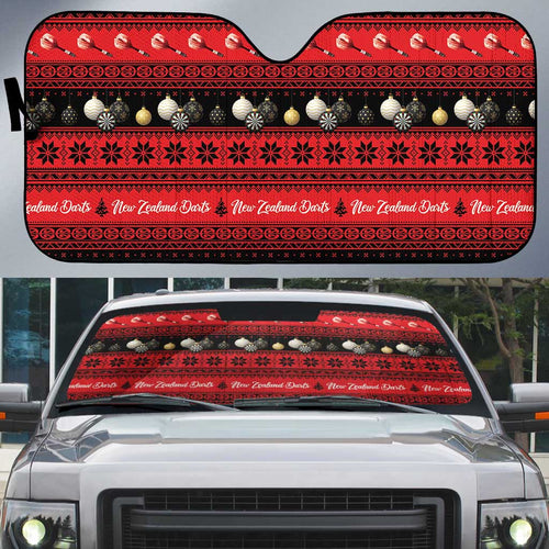 New Zealand Darts Christmas Auto Sun Shade Merry Xmas Aotearoa Maori Red - Aussie Hoodie