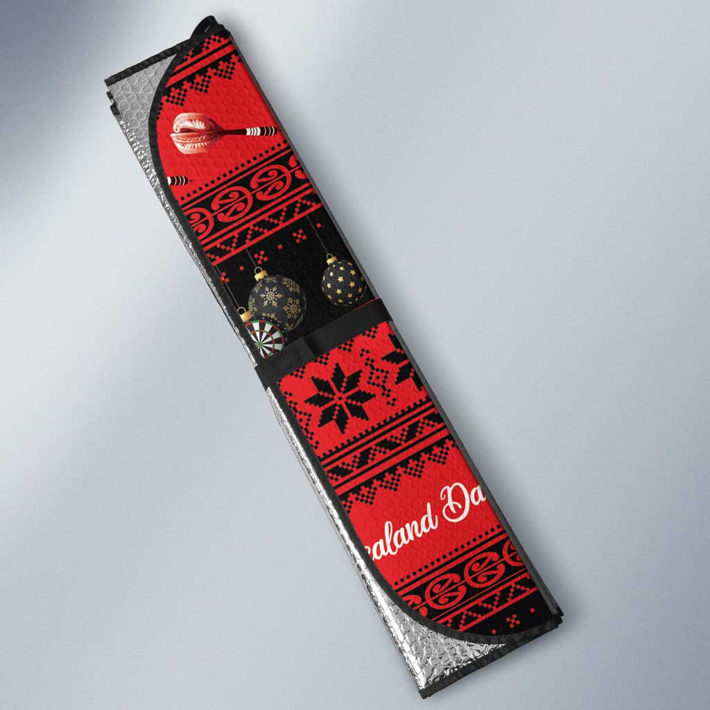 New Zealand Darts Christmas Auto Sun Shade Merry Xmas Aotearoa Maori Red - Aussie Hoodie