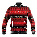 New Zealand Darts Christmas Baseball Jacket Merry Xmas Aotearoa Maori Red - Aussie Hoodie
