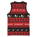New Zealand Darts Christmas Basketball Jersey Merry Xmas Aotearoa Maori Red - Aussie Hoodie