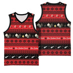 New Zealand Darts Christmas Basketball Jersey Merry Xmas Aotearoa Maori Red - Aussie Hoodie