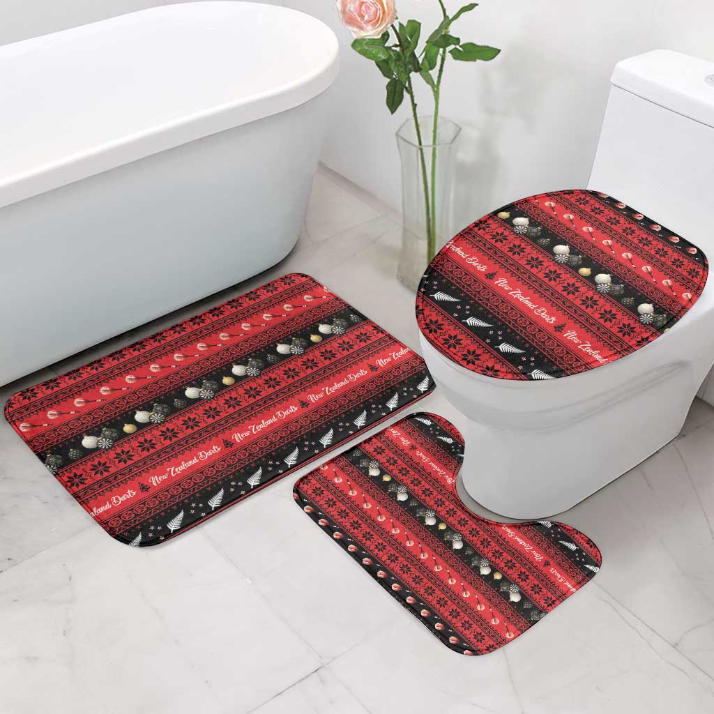 New Zealand Darts Christmas Bathroom Set Merry Xmas Aotearoa Maori Red - Aussie Hoodie