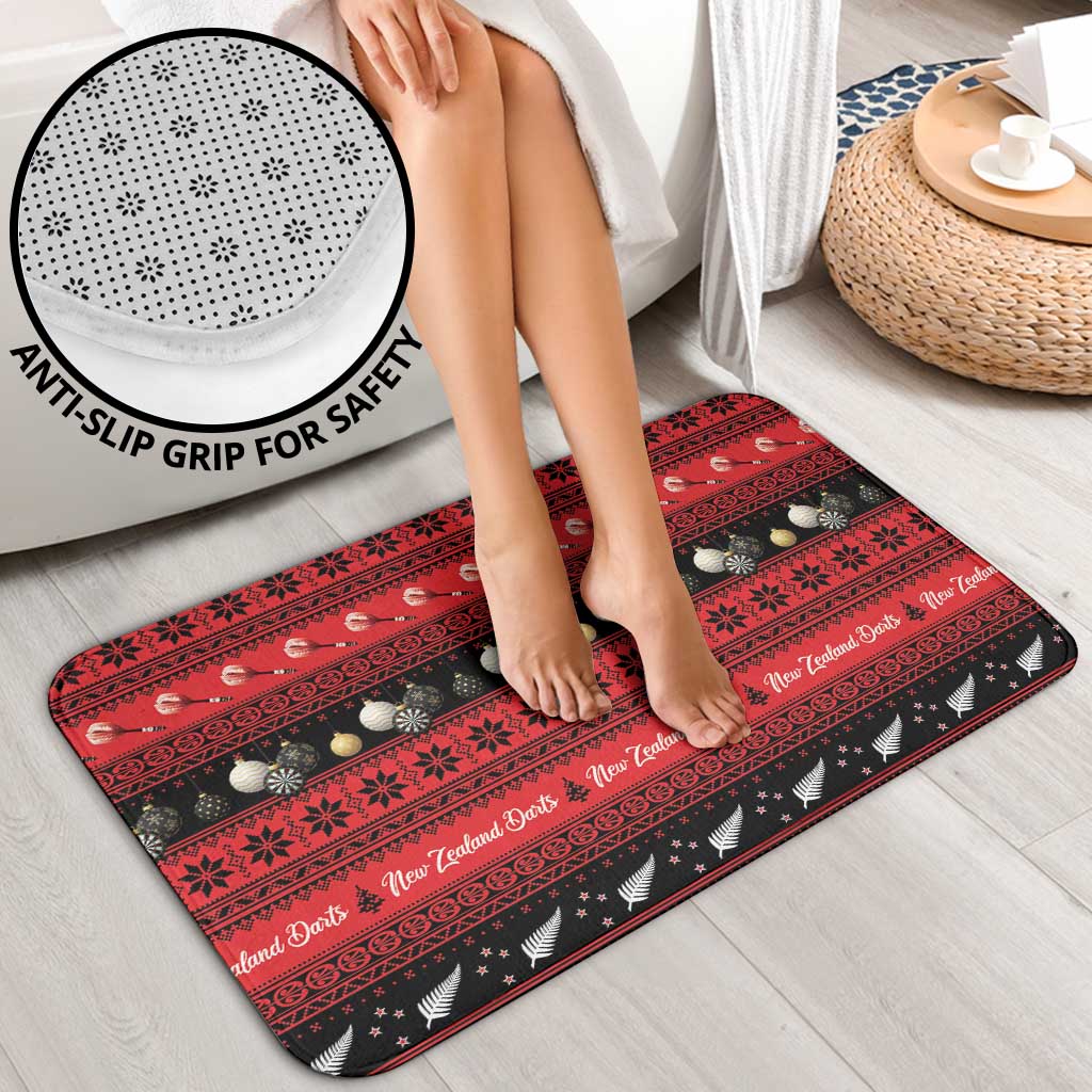 New Zealand Darts Christmas Bathroom Set Merry Xmas Aotearoa Maori Red - Aussie Hoodie