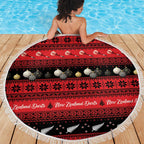New Zealand Darts Christmas Beach Blanket Merry Xmas Aotearoa Maori Red - Aussie Hoodie