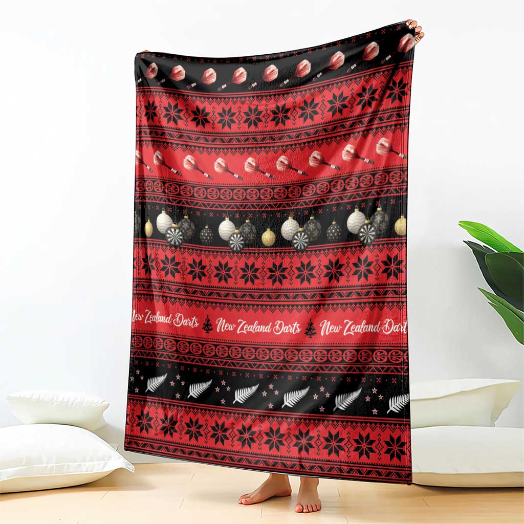 New Zealand Darts Christmas Blanket Merry Xmas Aotearoa Maori Red - Aussie Hoodie