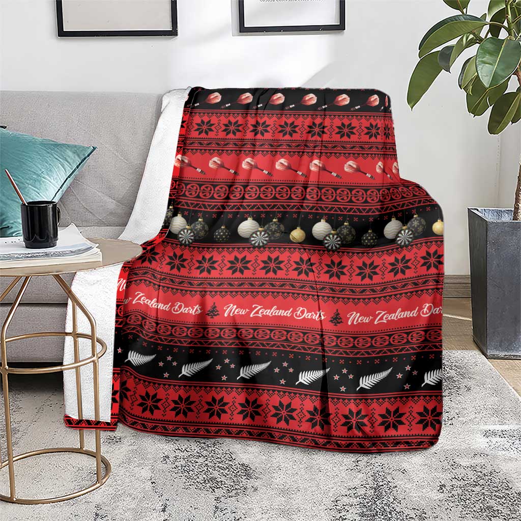 New Zealand Darts Christmas Blanket Merry Xmas Aotearoa Maori Red - Aussie Hoodie