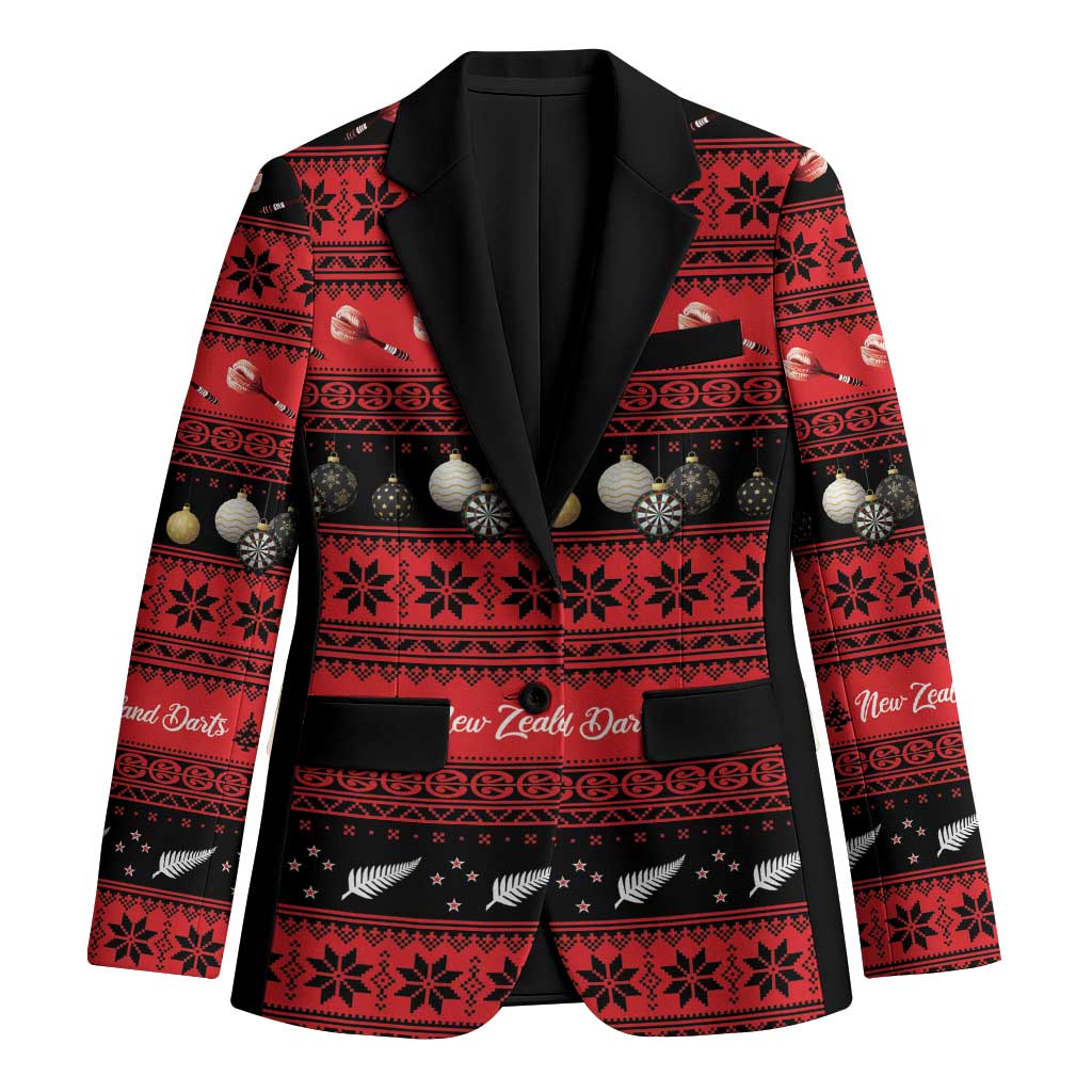 New Zealand Darts Christmas Blazer Merry Xmas Aotearoa Maori Red - Aussie Hoodie