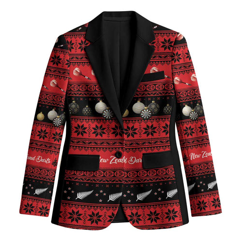 New Zealand Darts Christmas Blazer Merry Xmas Aotearoa Maori Red - Aussie Hoodie