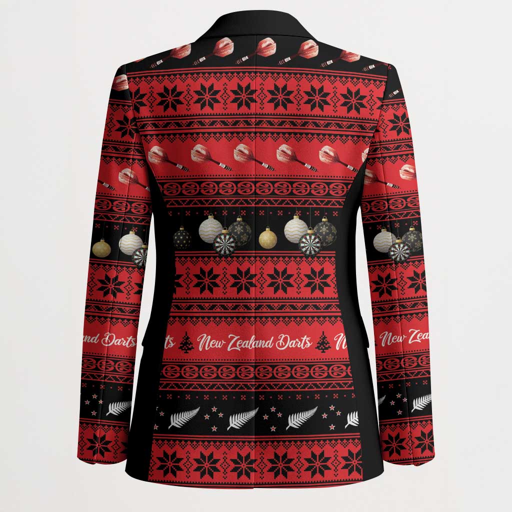 New Zealand Darts Christmas Blazer Merry Xmas Aotearoa Maori Red - Aussie Hoodie