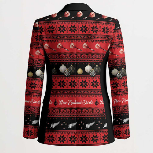 New Zealand Darts Christmas Blazer Merry Xmas Aotearoa Maori Red - Aussie Hoodie