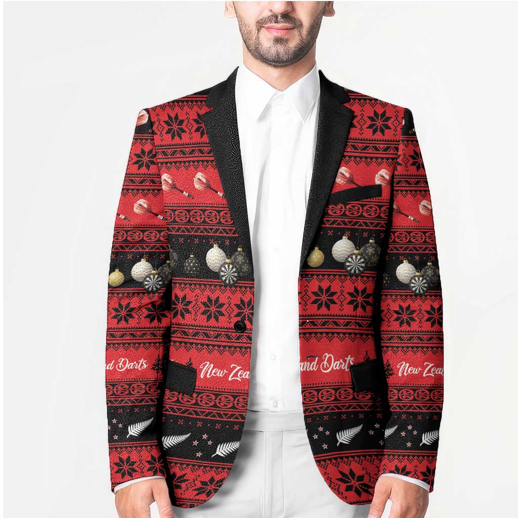New Zealand Darts Christmas Blazer Merry Xmas Aotearoa Maori Red - Aussie Hoodie
