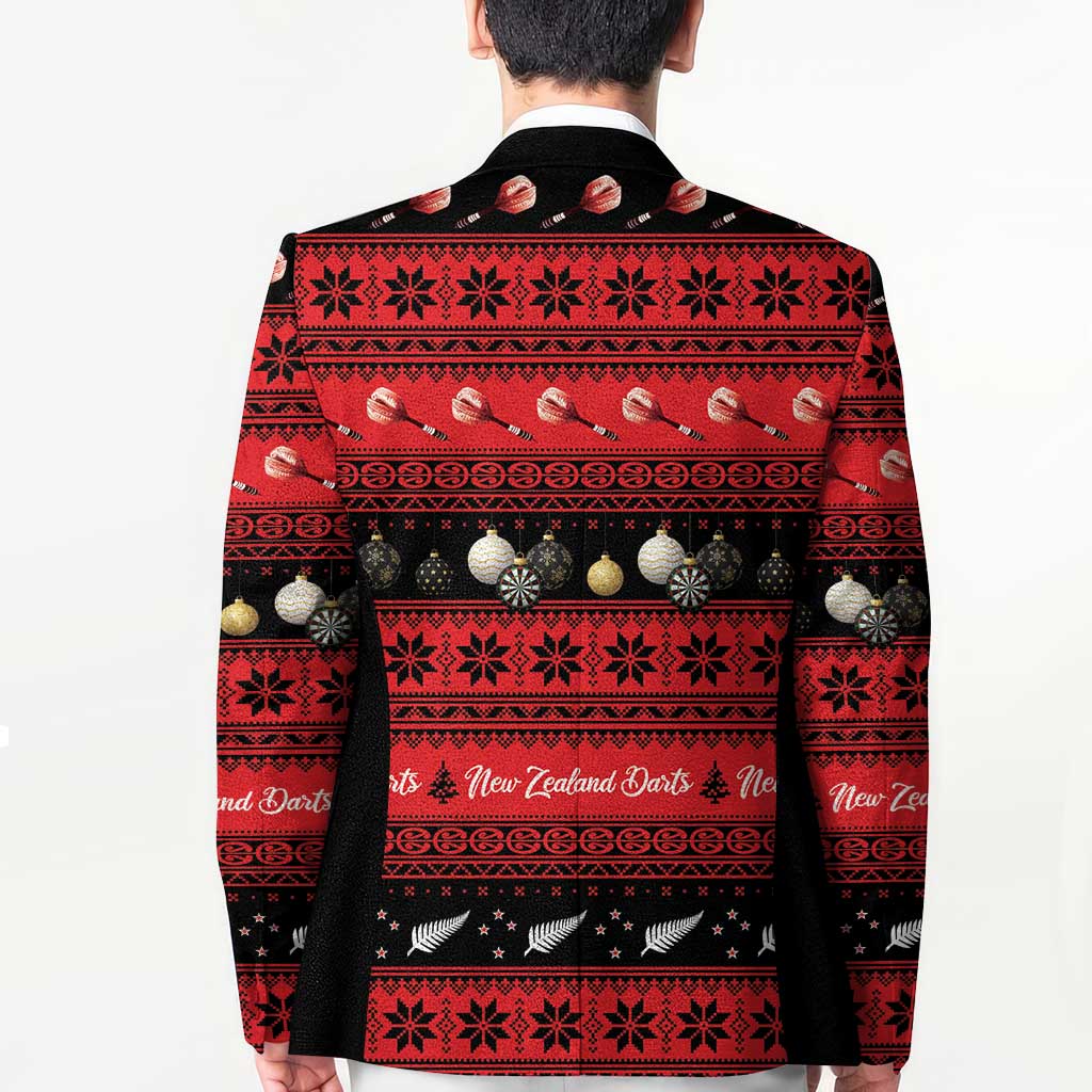 New Zealand Darts Christmas Blazer Merry Xmas Aotearoa Maori Red - Aussie Hoodie