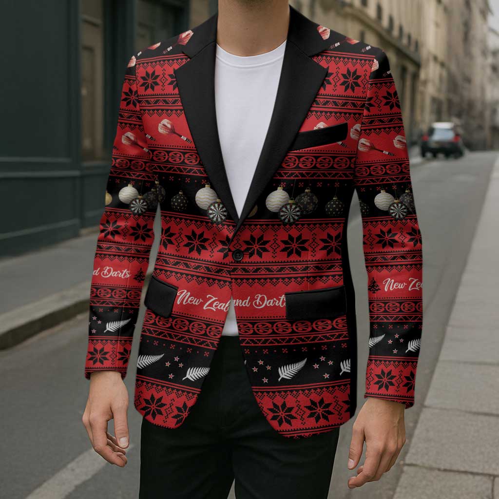New Zealand Darts Christmas Blazer Merry Xmas Aotearoa Maori Red - Aussie Hoodie