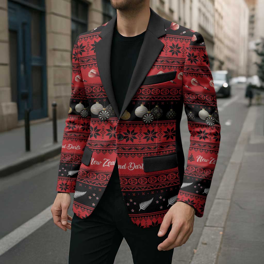 New Zealand Darts Christmas Blazer Merry Xmas Aotearoa Maori Red - Aussie Hoodie
