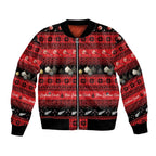 New Zealand Darts Christmas Bomber Jacket Merry Xmas Aotearoa Maori Red - Aussie Hoodie
