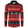 New Zealand Darts Christmas Button Sweatshirt Merry Xmas Aotearoa Maori Red - Aussie Hoodie