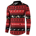 New Zealand Darts Christmas Button Sweatshirt Merry Xmas Aotearoa Maori Red - Aussie Hoodie