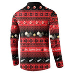 New Zealand Darts Christmas Button Sweatshirt Merry Xmas Aotearoa Maori Red - Aussie Hoodie