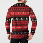 New Zealand Darts Christmas Button Sweatshirt Merry Xmas Aotearoa Maori Red - Aussie Hoodie