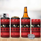 New Zealand Darts Christmas 4 in 1 Can Cooler Tumbler Merry Xmas Aotearoa Maori Red - Aussie Hoodie