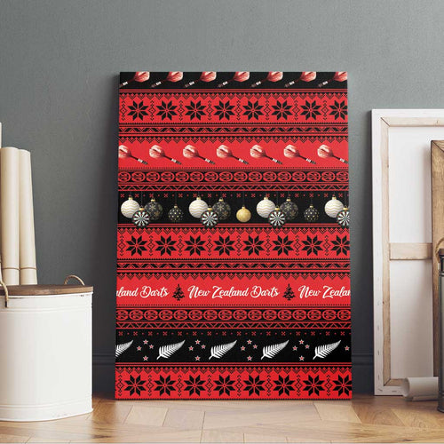 New Zealand Darts Christmas Canvas Wall Art Merry Xmas Aotearoa Maori Red - Aussie Hoodie
