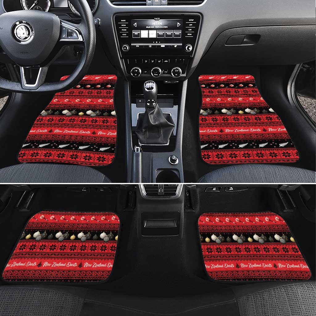 New Zealand Darts Christmas Car Mats Merry Xmas Aotearoa Maori Red - Aussie Hoodie