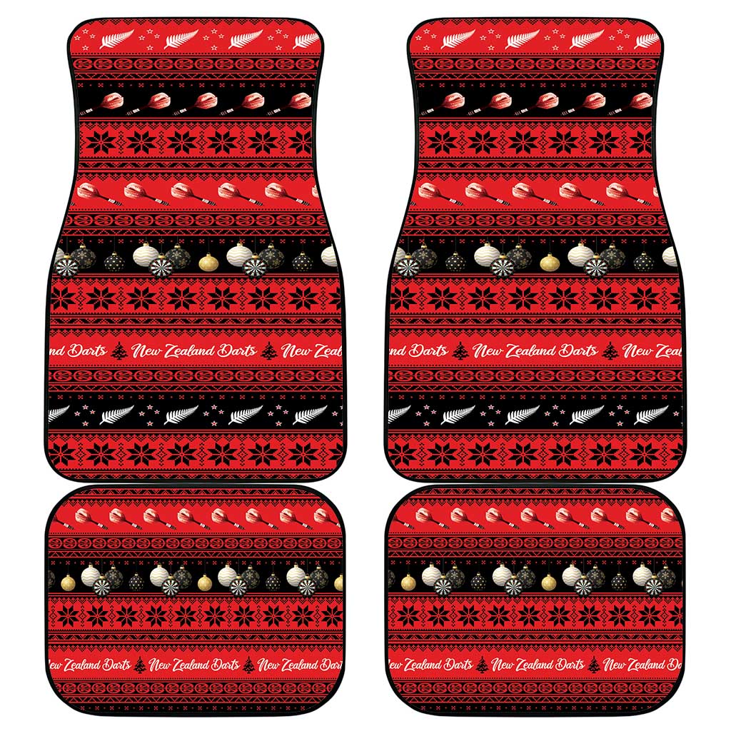 New Zealand Darts Christmas Car Mats Merry Xmas Aotearoa Maori Red - Aussie Hoodie