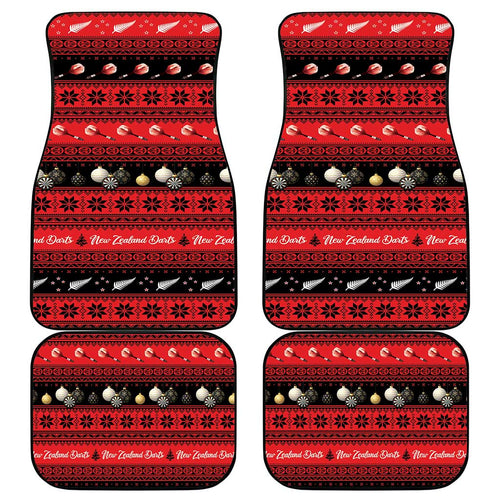 New Zealand Darts Christmas Car Mats Merry Xmas Aotearoa Maori Red - Aussie Hoodie