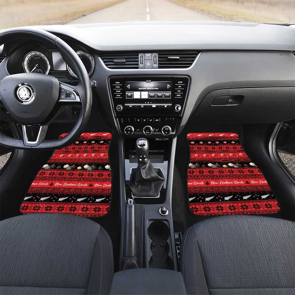 New Zealand Darts Christmas Car Mats Merry Xmas Aotearoa Maori Red - Aussie Hoodie