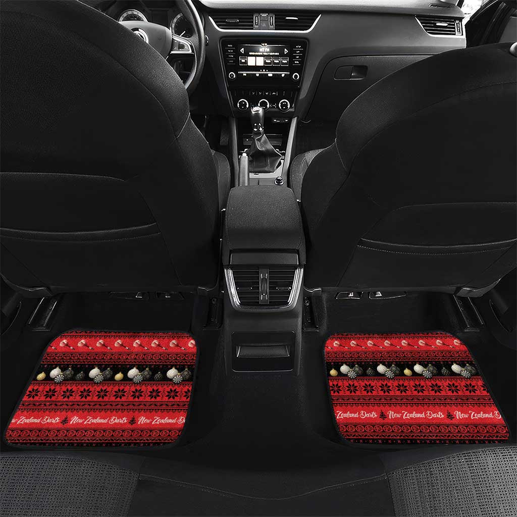 New Zealand Darts Christmas Car Mats Merry Xmas Aotearoa Maori Red - Aussie Hoodie