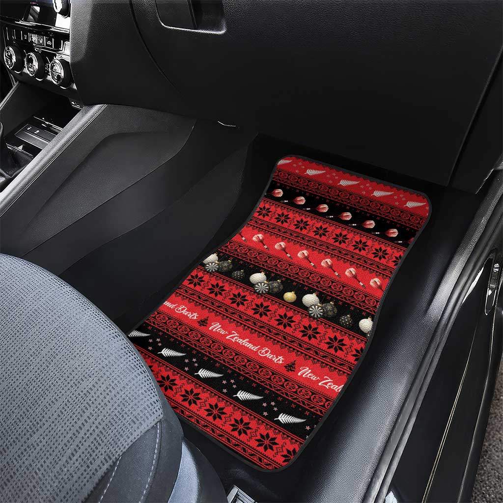 New Zealand Darts Christmas Car Mats Merry Xmas Aotearoa Maori Red - Aussie Hoodie