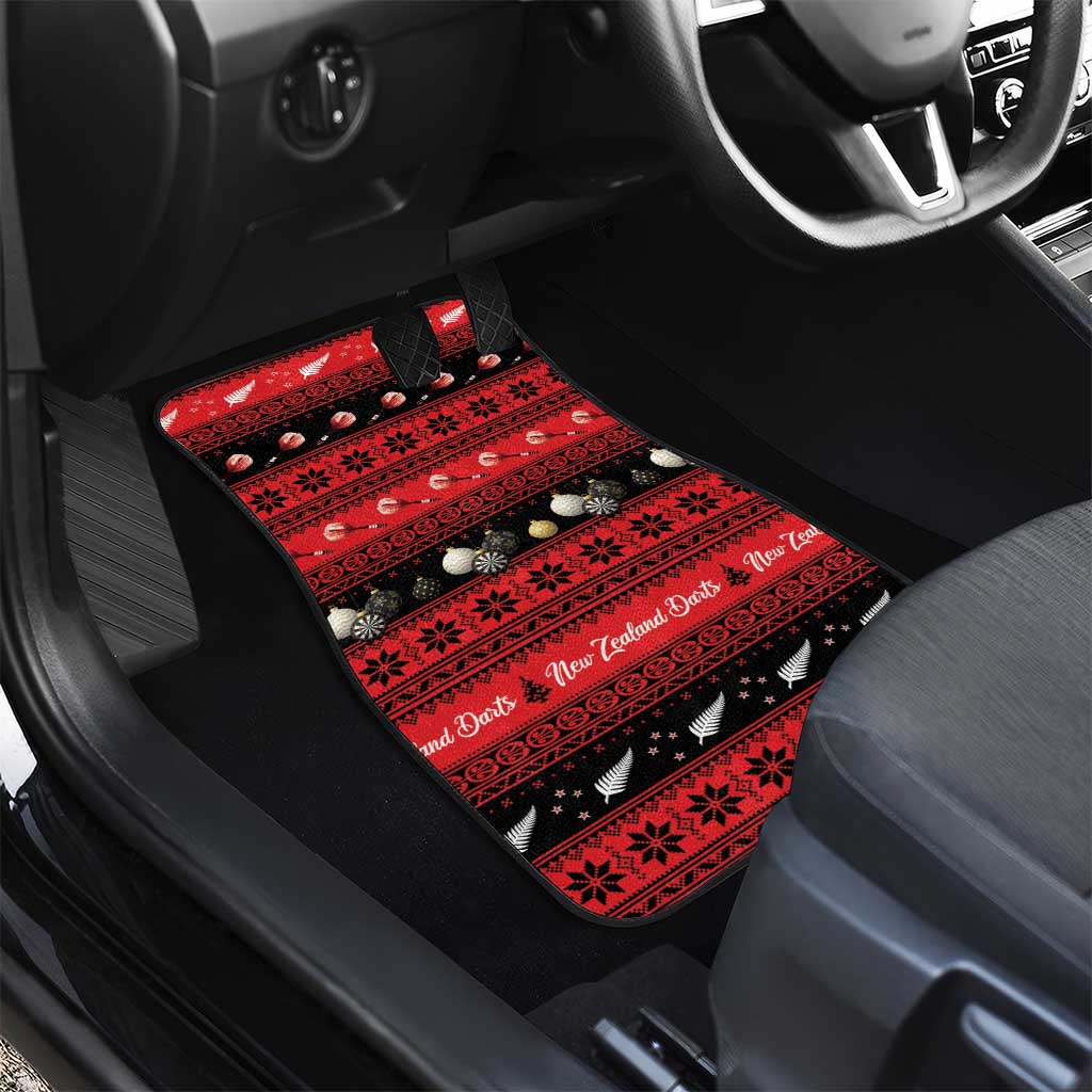New Zealand Darts Christmas Car Mats Merry Xmas Aotearoa Maori Red - Aussie Hoodie